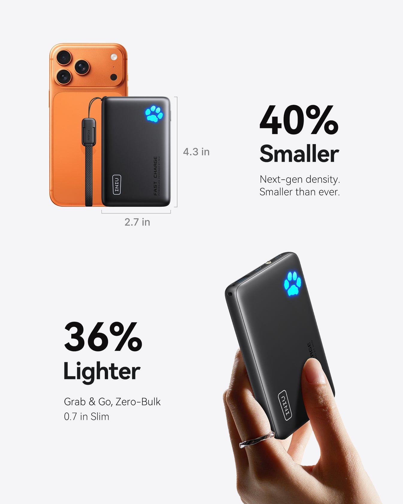INIU Pawsible P41 Power Bank 45W 10000mAh
