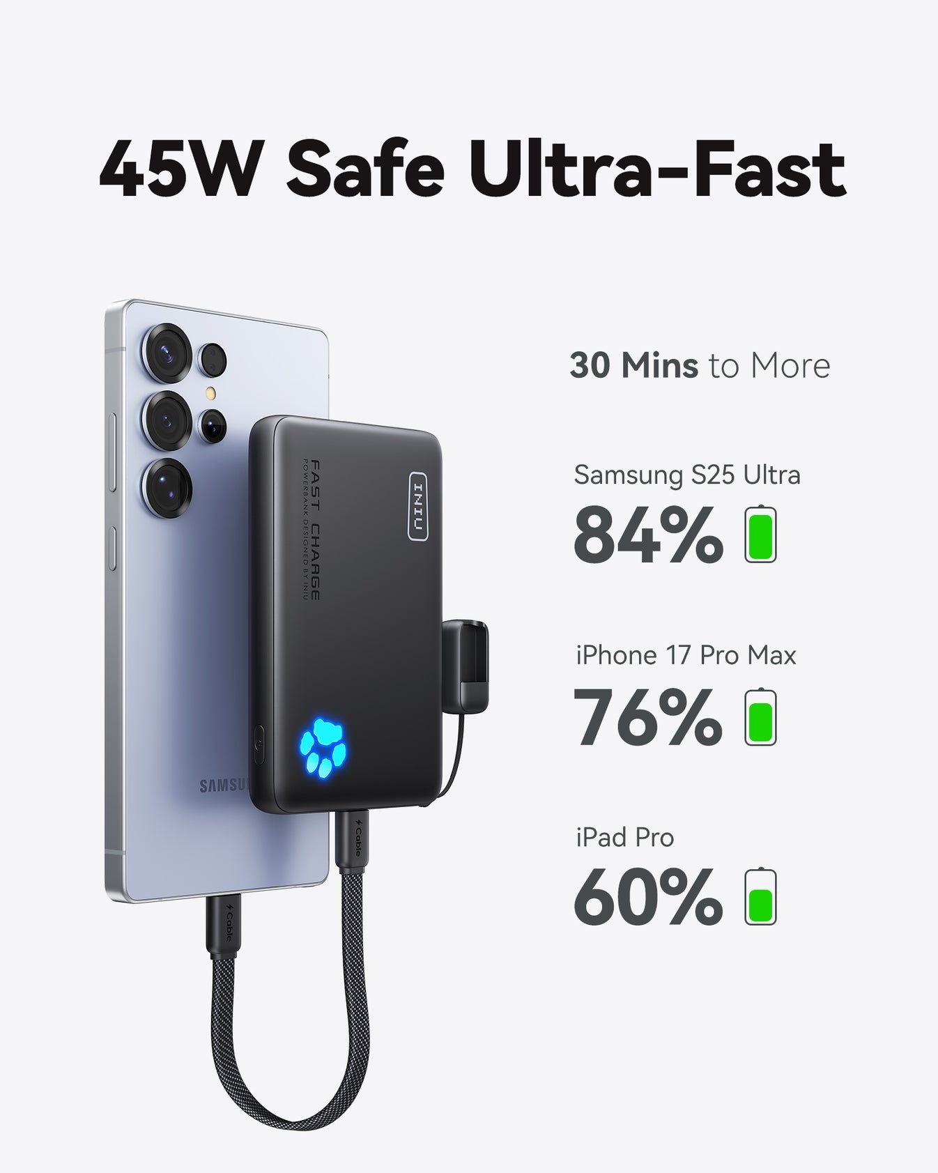 INIU Pawsible P41 Power Bank 45W 10000mAh