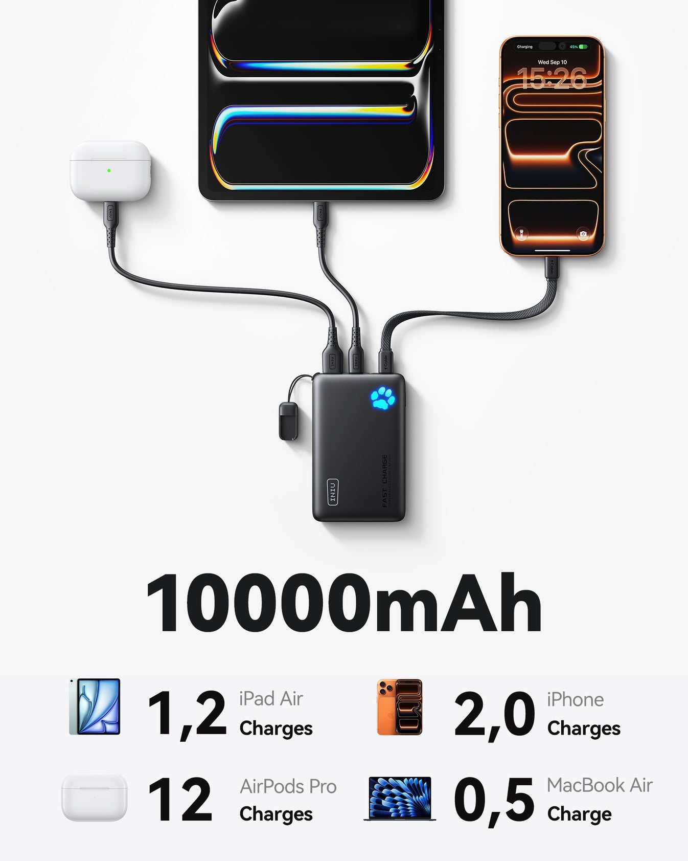 INIU Pawsible P41 Power Bank 45W 10000mAh